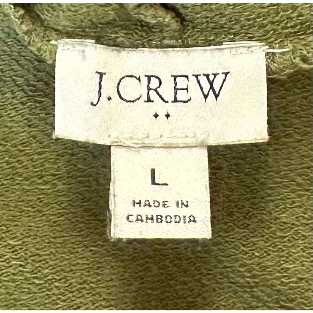 J. Crew Wrap Cardigan Sweatshirt Deep Moss Green AP849 Size L - Picture 10 of 12